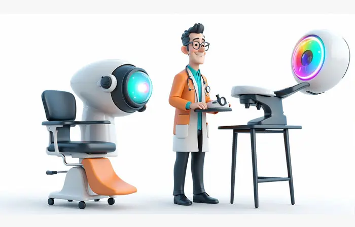 Eye Care Center with Advanced Machinery 3D Art Illustration